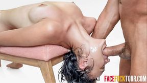 Buxom Latina Slut Gulpings Gigantic Cum In Extreme Reverse Blowjob!