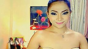 Pretty Pinay Shemale Masturbates her Rock Hard Cock