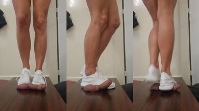 Barbie cock And ball trample in white sneakers No.13