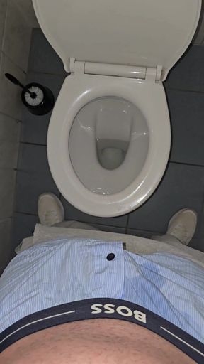 Phantomgentx - Hairy Muscular Hunk Moans Loud and Jerks in Public Toilet