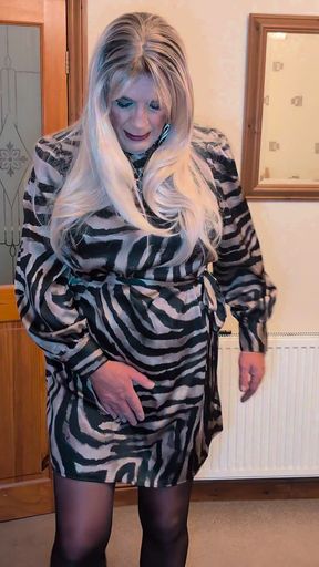 Short Satin Dress with Tights