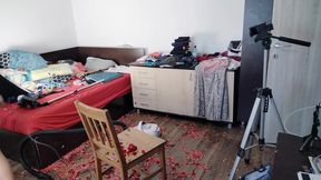 Amateur Wife Having Fun with Roses. Sexy Mom Cleans with the Vacuum Cleaner.