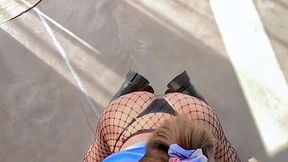 Latina Brunette first time pegging