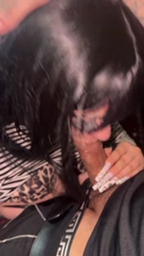 Goth teen (me 🫢) had 2 suck this cock until it was empty because I hadn't had breakfast yet today🥛