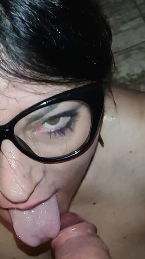 Busty and Horny German Lady Gets Her Face Sprayed