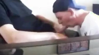Twink drinks his buddy's cum after blowjob