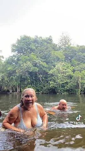 Granny river bathing