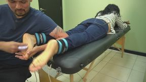 Custom request: Lizzy's ticklish agony facing down (full body camera)