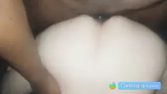 Big black cock bareback fucks bottom in amateur interracial hookup
