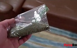Slut daughter caught doing pot and fucks dad to shut him up