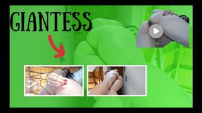 Giantess enslaves mini man in her ass