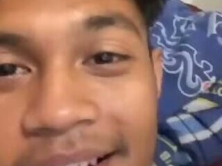 Asian straight show off his asshole