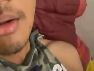 Asian straight show off his asshole