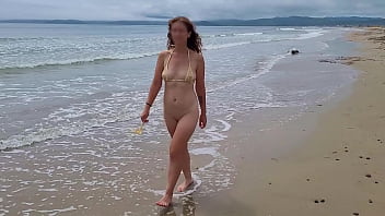 juli smith meow in micro bikini on public beach