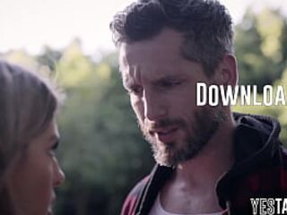 Stranded small blond mother I'd like to fuck takes assist from a stranger and thanks him with outdoor sex