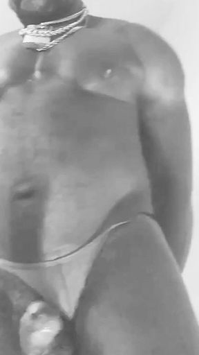 Black & White Black Muscle Daddy Edging and Cum