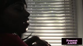 Ebony femboi gaping and masturbating