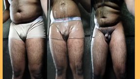 Hot Daddy Bathing in Underwear