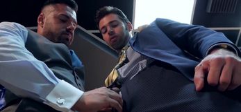 Executive has his rough rod slobbered on and his a