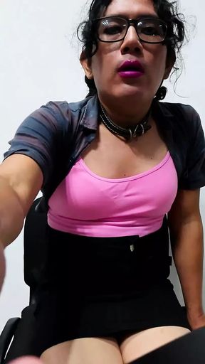 Trans girl on camera