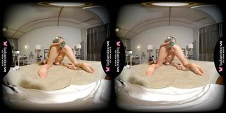 Amanda Clarke satisfies her ravenous genitalia with a sex toy in VR