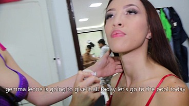 Behind the scenes. HELEN STAR, LUCY MENDEZ, GEMMA LEONE + pissing. LTP103