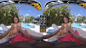 Naughty beach goddess gets a wild massage