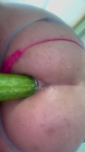 Riding dildo deep in my ass begging to fill him up