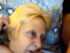 Fat blonde lady with a huge ass feeds her hunger for cock