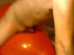 Twink Humping and Cumming on an Inflatable Orange Balloon