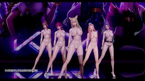 [MMD] SOMI - What You Waiting Sexy Naked Dance KDA Ahri Akali Kaisa Evelynn Seraphine League of Legends