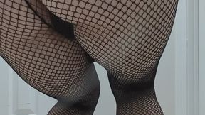 18-year-old Jenna ass shaking fishnet stockings pantyhose high heels JOI