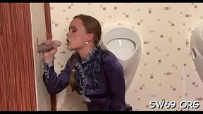 Sexy milf blows at gloryhole