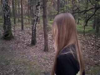 Hot nymphomaniac in the forest made me cum in her throat