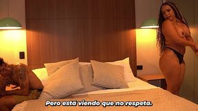 Inked and skinny stepson can't keep his dick out of his horny stepsom when they share a bed