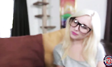 Super Skinny Hottie blonde Piper gets filled with cream