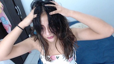 Massaging my stepdad's dick so he gives me permission to party hairjob