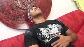 Guy jerks his big pecker