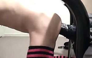 Gigantic vibrator deep in my ass