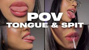 Spit Tongue Fetish: Wet Lips Teeth Spitting Multiple POVs Yawning