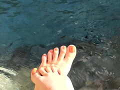 Foot fetish outdoor action
