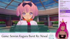 Lewd VTuber Neko Seduces in Lingerie During Senran Kagura Livestream Softcore Fun