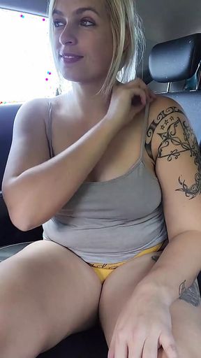 Playing with My Pussy While the Driver Looks in the Mirror