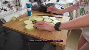 Stepsister cooking dinner while stepbrother fuck her in doggy-style and cum in ass / Kiss Cat