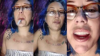 Pretty Face Close Up Smoking Fetish Lots of Cig Dangling Lighting