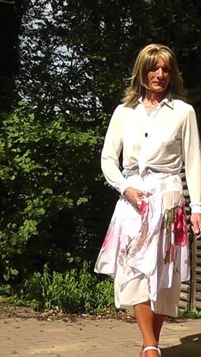 Wanking In Wet &amp; Sheer Skirts   Clip 1