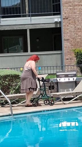 Summer Has Arrived! Time for the First Visit to the Pool Sexy Big Nurse Vicki Style!