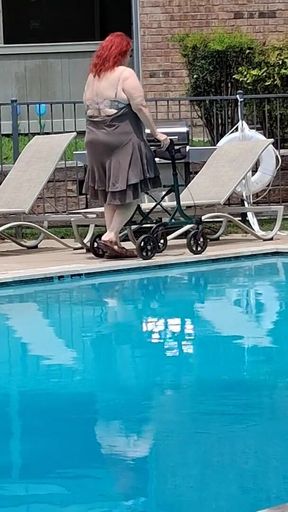 Summer Has Arrived! Time for the First Visit to the Pool Sexy Big Nurse Vicki Style!