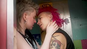 Intense Public Making Out Session - Two Amateur Lesbians Like Being Watched In The Photo Booth