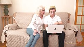 Mature GILF Judy: A British granny's wild nail with a tech support guy